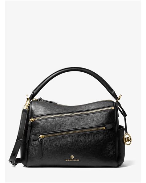 michael kors lorimer large|Lorimer Large Pebbled Leather Satchel .